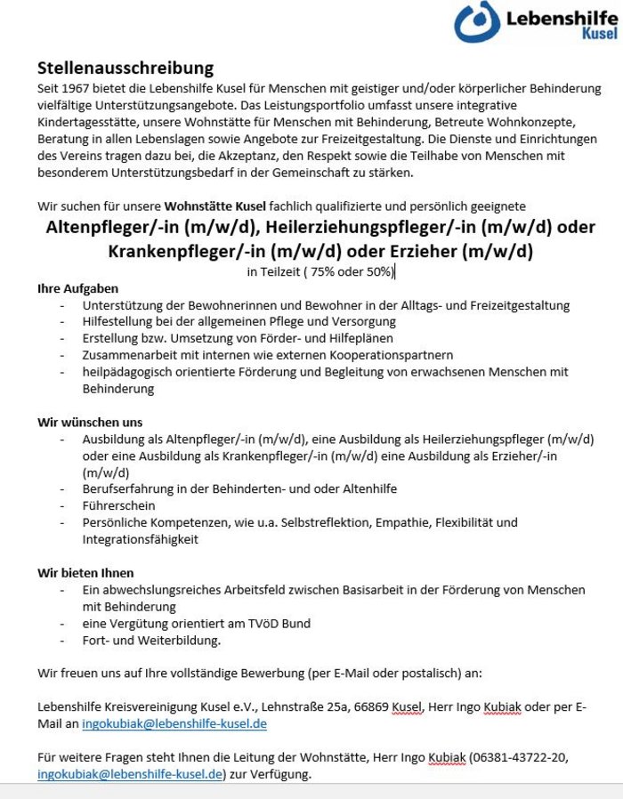 Stellenausschreibung